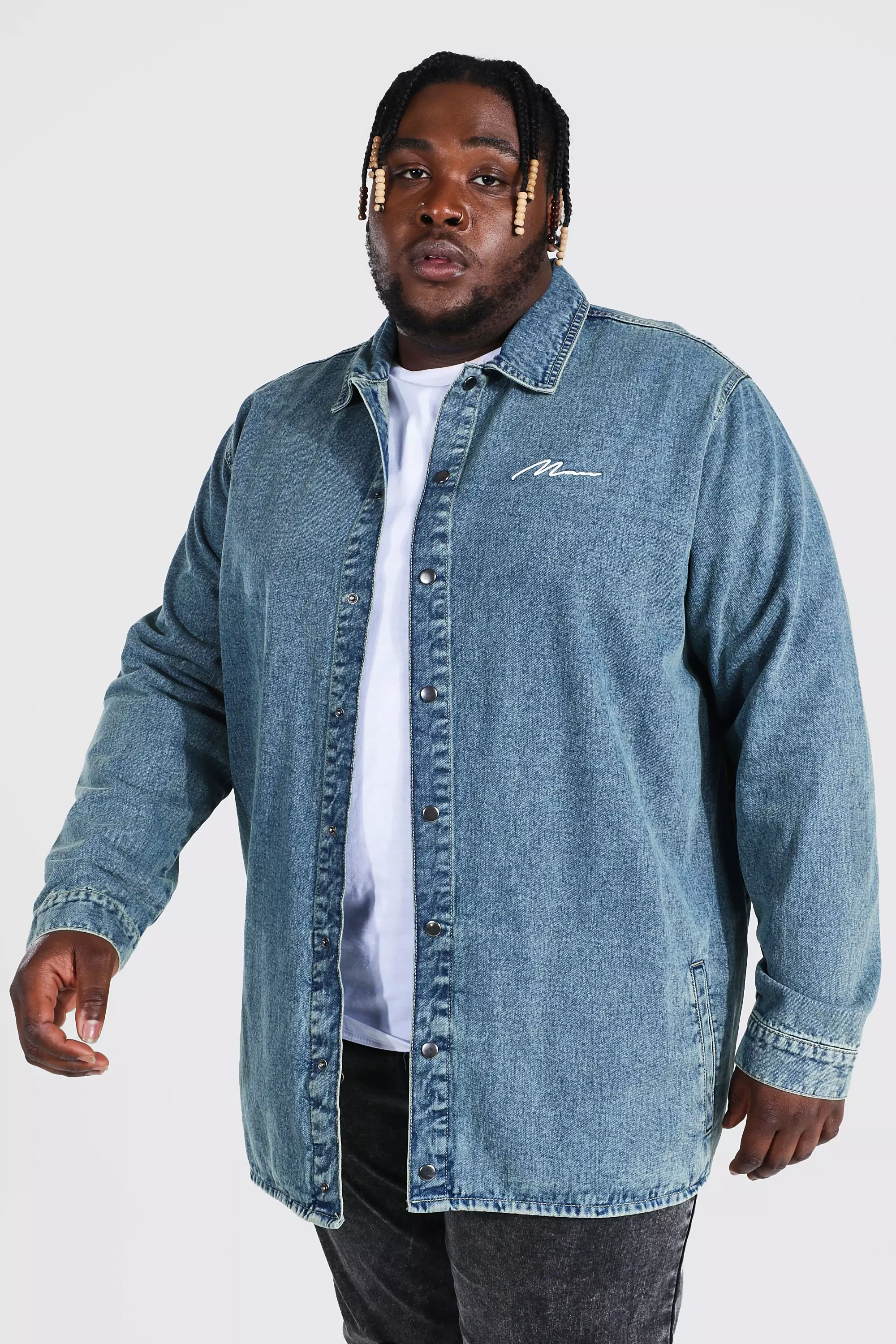 Plus longline 2025 denim jacket